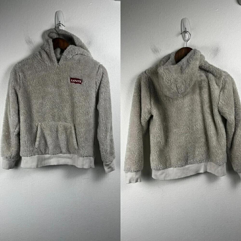 Levi's Sherpa Size L Kids 12-13 Years Cozy Warm Lounge Pullover Hoodie Sweater